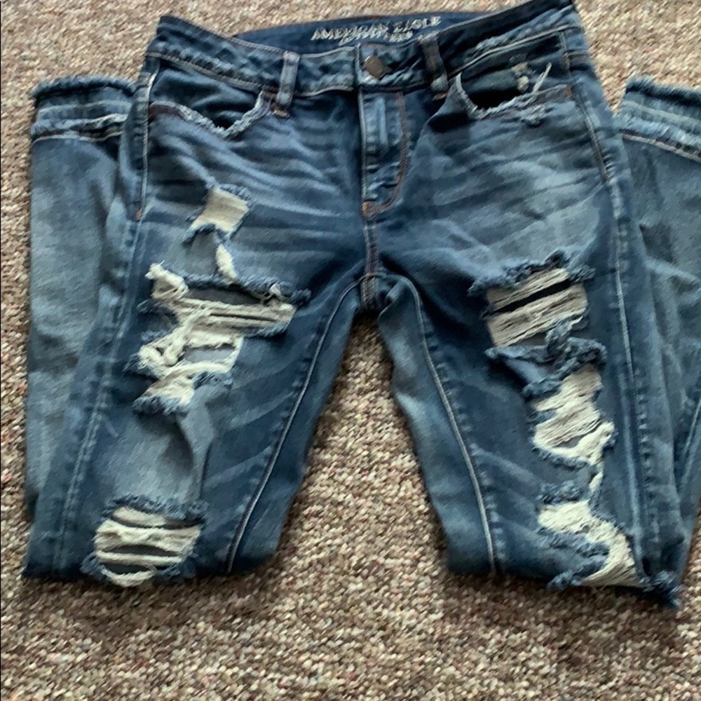 Ripped denim jeans